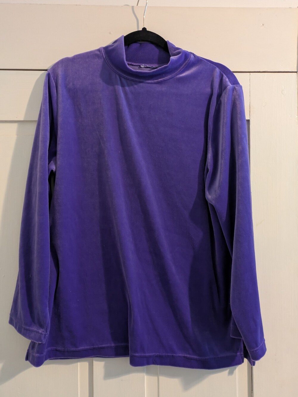 Bright Purple Velvet Turtleneck Top 22" P2P Large